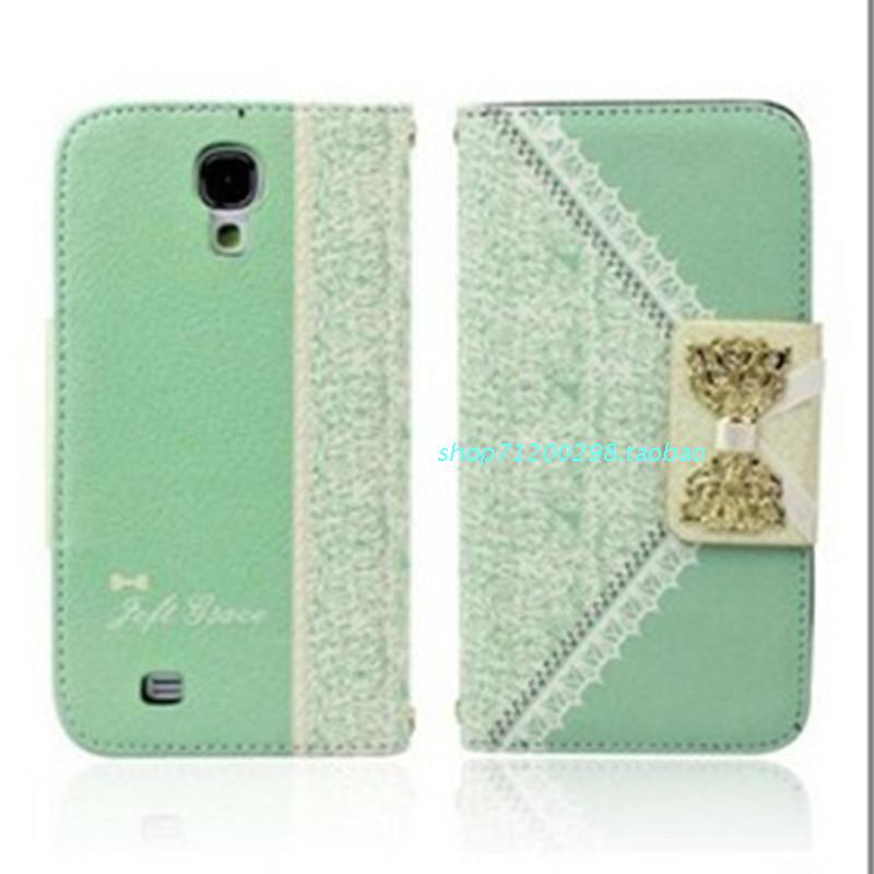 三星Galaxy S4手機套 i9500淑女皮套 左右開翻蕾絲保護套外殼包郵